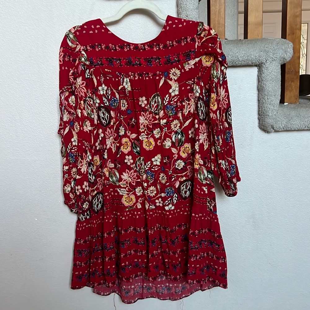 Zara girls floral red dress